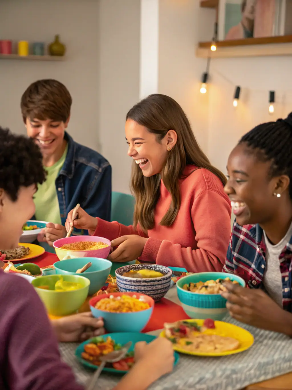 A group of smiling students proudly displaying the traditional Turkish dishes they prepared during a recent workshop at Londra Lezzet Okulu, highlighting the sense of accomplishment and community.